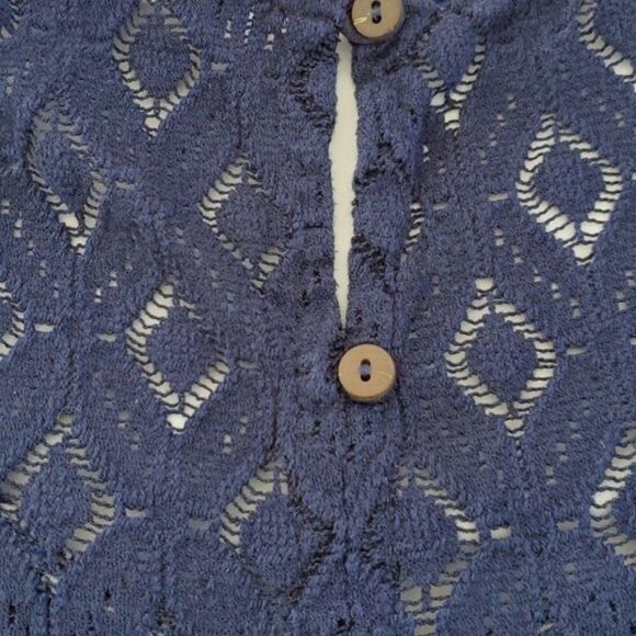 LUCKY BRAND LACE BACK TEE SHIRT BLUE SIZE MEDIUM RODEO COWGIRL WESTERN FESTIVAL - Picture 7 of 8